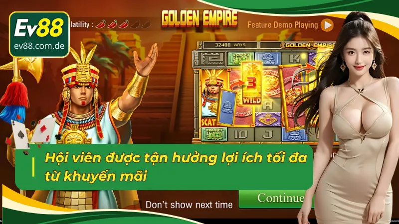 đế quốc Hoàng Kim ở EV88 tặng nhiều ưu đãi cho hội viên